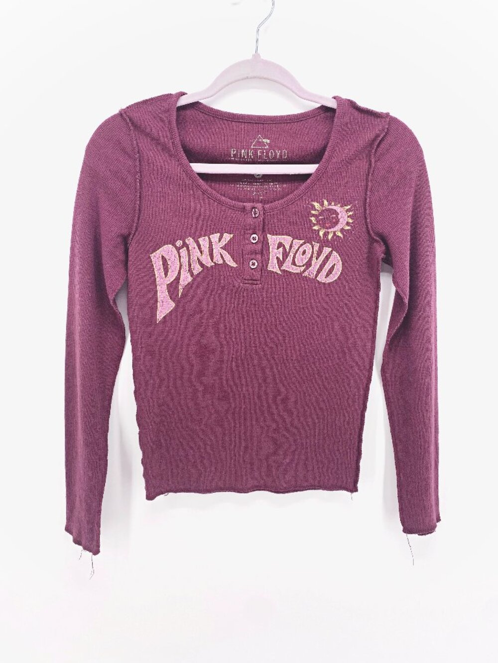 Pink Floyd Y2K Henley Long Sleeve Top
